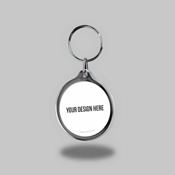 Custom NFC Keychain with personalized design for contact sharing