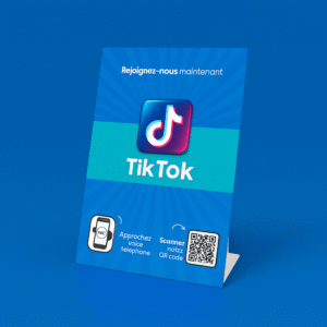 TikTok NFC stand with QR code for instant profile access