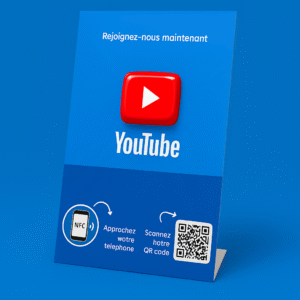 YouTube NFC stand with QR code to grow subscribers fast in UAE